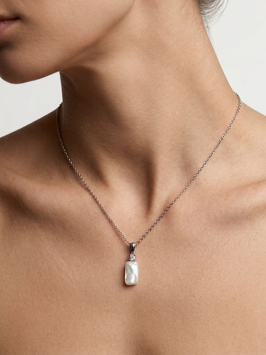 Steel Necklace Made of Steel with Pearls Steel Necklace Made of Steel with Pearls