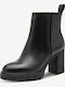 Leder Damen Stiefeletten Schwarz
