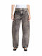 Мъжки дънков панталон Cropped Relaxed Fit Black Toba