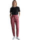 Women's Leather Trousers in Straight Leg Burgundy