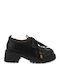 Leder Damen Mokassins in Schwarz Farbe
