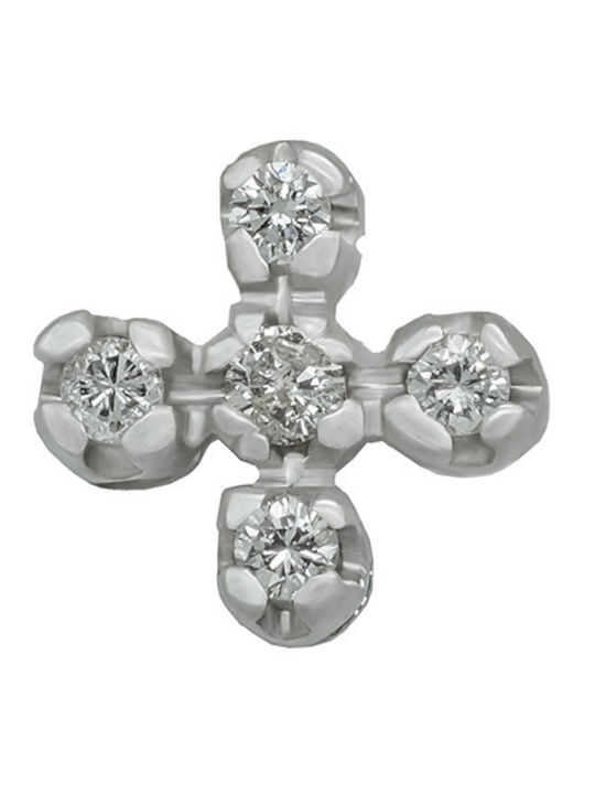 Savvas Design Crucifix Din Aur Alb 18 Carate Fără Lanț STΑ02258
