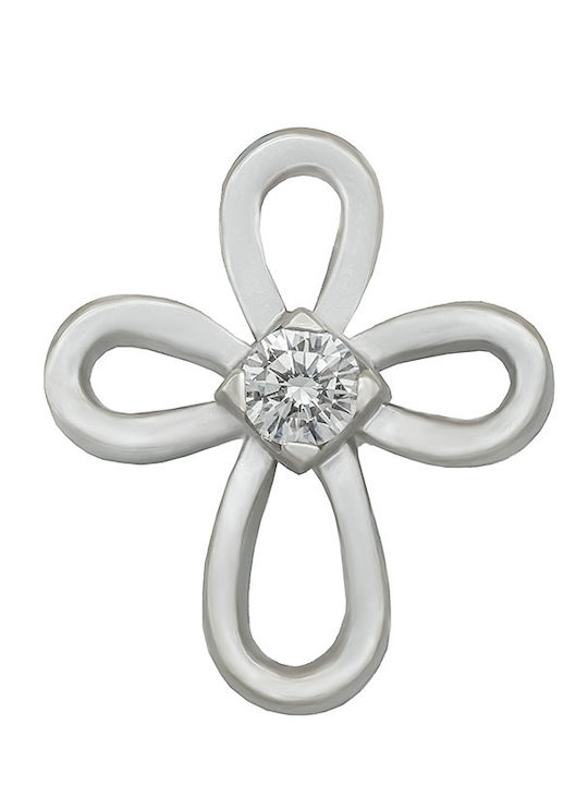 Savvas Design Бял Златен Кръст 18 Карата Без Верижка СТА021058