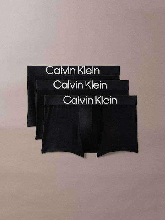 Calvin Klein Мъжки Боксерки Black/black/black с Десен 3Pack Calvin Klein Мъжки Боксерки Black/black/black с Десен 3Pack