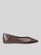 Damen Ballerinas Spitz zulaufend Braune