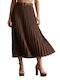 Pleated Maxi Brown Skirt