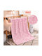 Marwa Samt Kinderdecke Rosa 140x110cm
