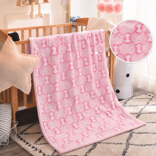 Marwa Samt Kinderdecke Rosa 140x110cm