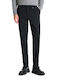 Bryan Men's Elastic Slim Fit Black Trousers