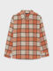 Kids Checked Long-sleeved Shirt Orange
