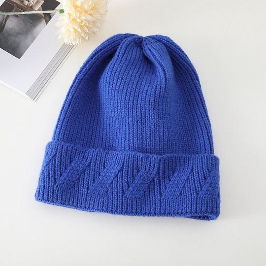 Beanie Unisex Strickmütze in Blau Farbe