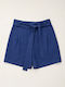 Damen Hohe Taille Shorts Blau