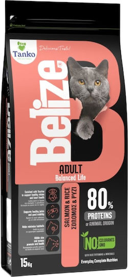 Belize Dry Cat Food for Adult Cats with Salmon / Rice / Meat 15kg