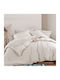 Nef-Nef Homeware Παπλωματοθήκη Βαμβακερή King Size 260x240 Basic Ecru