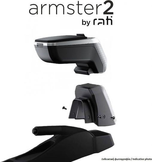 C06392a/rt Complete Armrest Armster 2 Suzuki Splash 2007-2014 Detachable Pocket Plastic Leatherette Grey Frame Black Colour Mounting Adapter Rati 1 Set V01672/rt + V01565/rt