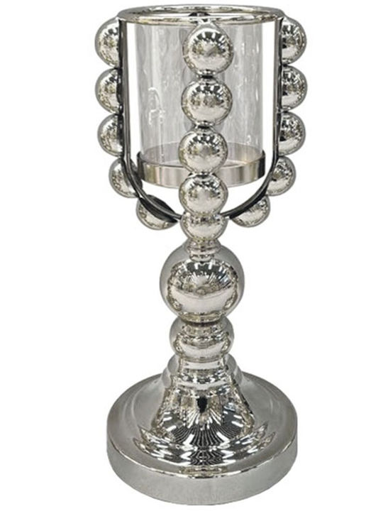 Marhome Kerzenhalter Glas in Silber Farbe 14x14x32cm