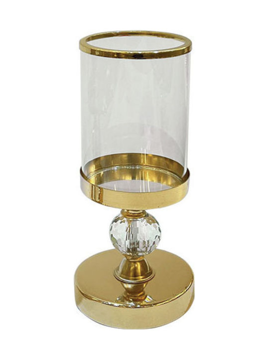 Marhome Kerzenhalter Glas in Gold Farbe 12x12x27,5cm