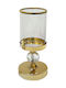 Marhome Kerzenhalter Glas in Gold Farbe 12x12x27,5cm