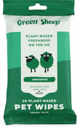 Green Sheep 20travel Wipes 100% Bamboo Fibre-unscented