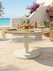 Outdoor Aluminum Garden Table Beige 150x150x73cm
