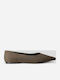 Super Mode Wildleder Damen Ballerinas Spitz zulaufend Braun