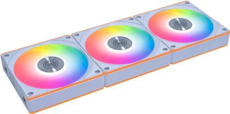 Lian Li UNI Вентилатор за кутия 120mm (2100rpm / 77.34cfm) с Бяла Светлина и Свързване 3-Pin / 4-Pin PWM 3бр Бял
