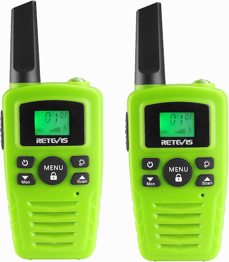 Retevis RA35 Walkie Talkie with Monochrome Display Set of 2 Pieces in Green Color