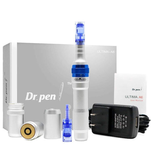 Stilou Micro-ace Titan Dermapen Dr Pen Ultima A6 Electroporare Împotriva Ridurilor Îmbătrânirii Fără Fir 2 Rezerve 12 Ace Adâncime 0,25 2,50 Mm 5 Viteze