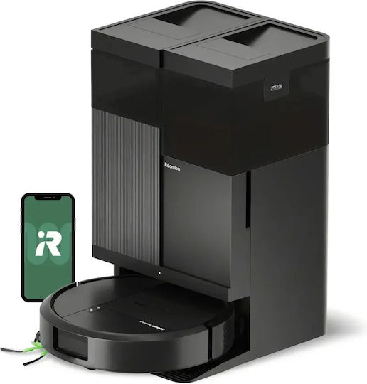 Roomba Plus 515 Combo + AutoWash Dock Σκούπα Ρομπότ με Χαρτογράφηση Laser & Απορρόφηση 22000Pa Μαύρη
