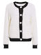 Celestino Gestrickte Damen Strickjacke Zweifarbige Creme