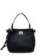 Mix Media Women's Crossbody Bag Black
