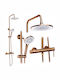Rea Rea P3914 Shower Column with Bathtub Mixer Copper