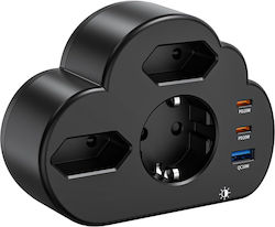 Hafino 6-in-1 Multi Socket Μονόπριζο 3 Θέσεων Καφέ Hafino 6-in-1 Multi Socket Μονόπριζο 3 Θέσεων Καφέ