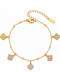 Charmy Damentrailing Armband Kette aus Stahl Vergoldet mit Zirkon