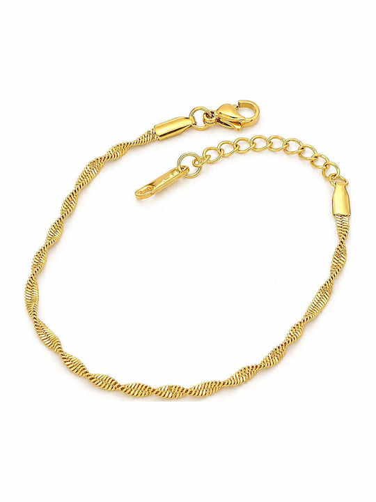Charmy Damen Armband Kette aus Stahl Vergoldet 15cm