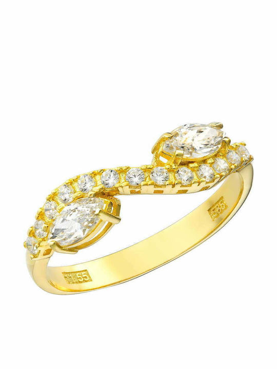 Ioannis Kosmima Damentliches Ring mit Steinen aus Gold 9K