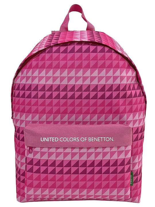 Benetton Ghiozdan de Spate Pentru Școala Gimnazială - Liceu Fuchsia 30 x 17 x 41 cm