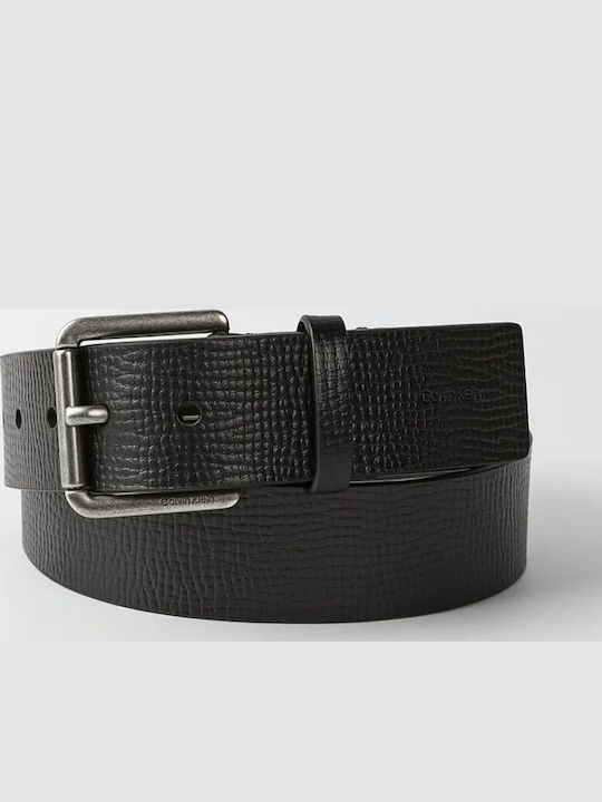 Wide Men's Leather Belt Black