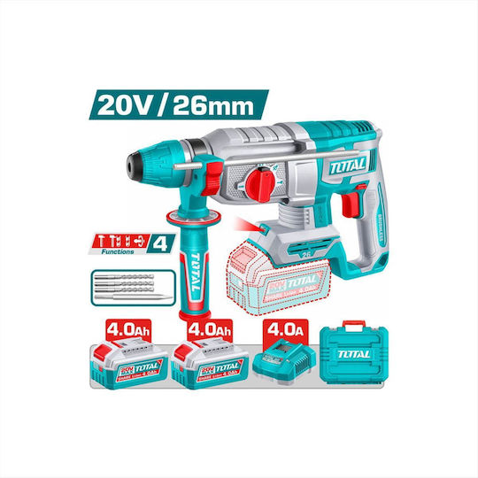 Total TRHLI-262085E Ciocan rotopercutor cu baterie 20V 2x4Ah