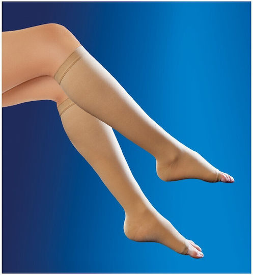 Anatomic Help 1313 Medizinische Kompressionsstrümpfe Wade hoch mit Öffnen Sie Zehen Beige