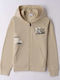 Kids Sweatshirt Cardigan with Hood Beige