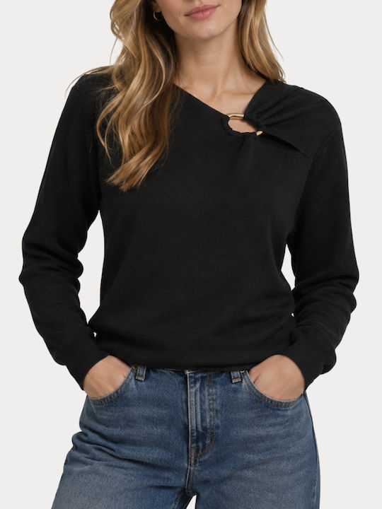 Vero Moda Πουλόβερ Black W. Gold
