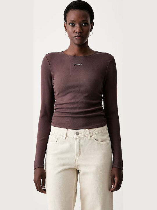 Guess Guess Damen Langärmeliges Top Kaffee Roast