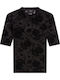 Damen Bluse mit Netz Schwarz 285264-schwarz
