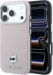 Karl Lagerfeld Grained Choupette Head Metal Magsafe Case iPhone 18 Pro Max 17 Pro Max Roz