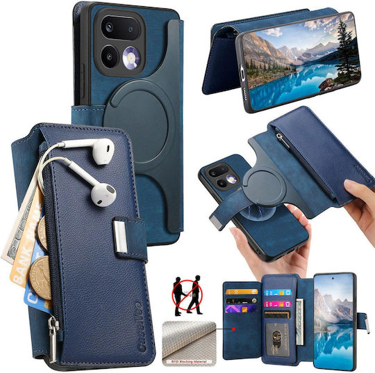 Caseneo Realme 16 Pro 5g Handyhülle Premium Leder Brieftasche Blaue