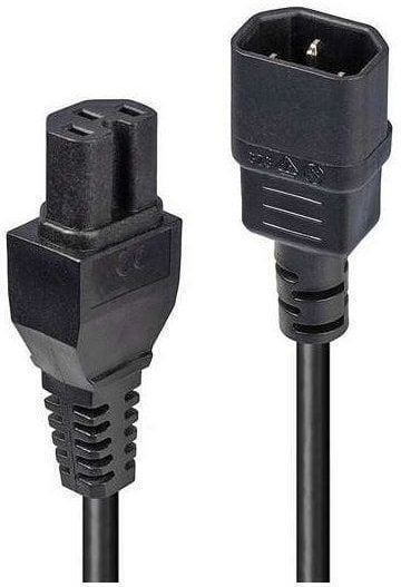Lindy IEC C14 - IEC C15 Cable 1m Μαύρο