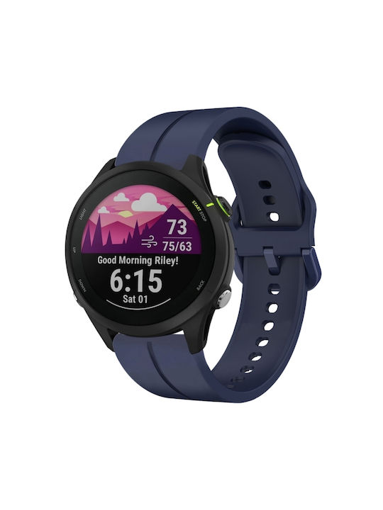 Garmin Forerunner 255 Music 22mm Loop Silicone Watch Band Navy Blue