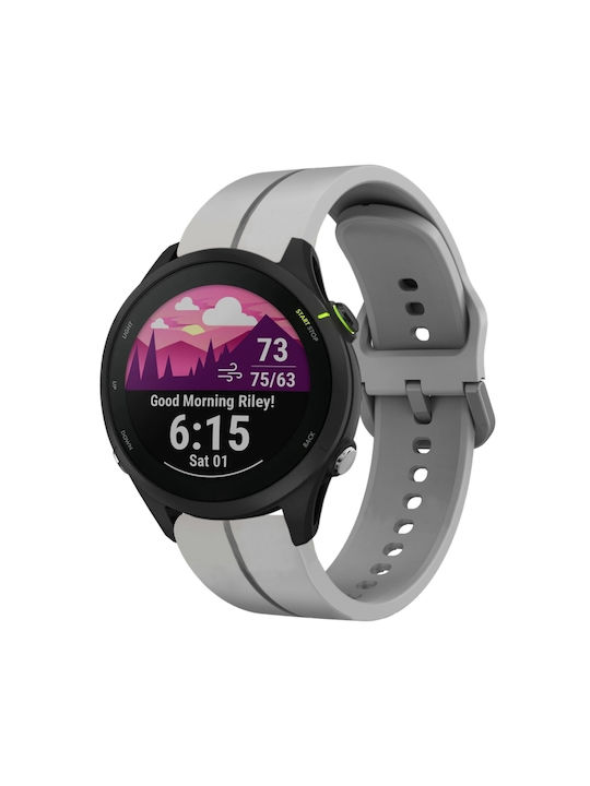 Garmin Forerunner 255 Music 22mm Loop Silicone Watch Band Grey