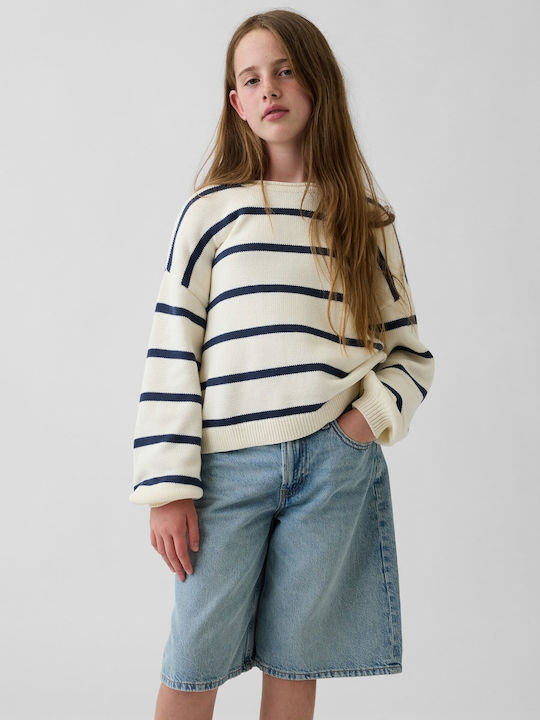 GAP Kids Long-sleeved Sweater Ivory Frost Stripe